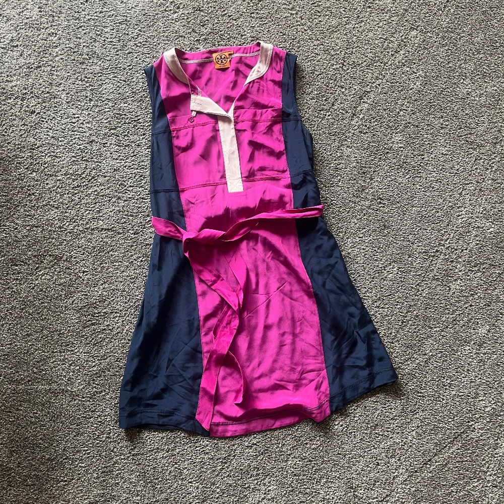 Tory Burch Pink and Navy Mini Dress